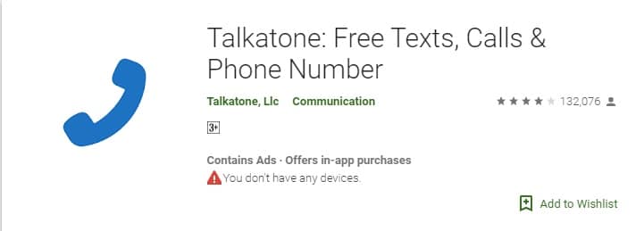 أهم تطبيقات الحصول على رقم أمريكي مجاني تطبيق Talkatone