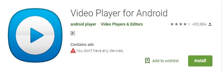 تطبيق Video Player for Android رابط تحميل مباشر